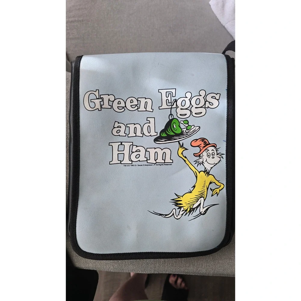 Dr Seuss Green Eggs and Ham Doe Sam I Am Blue Black Crossbody Messenger Handbag